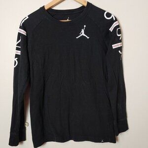 Jordan Nike Jump Man Long Sleeve Black Tee Shirt Youth Large